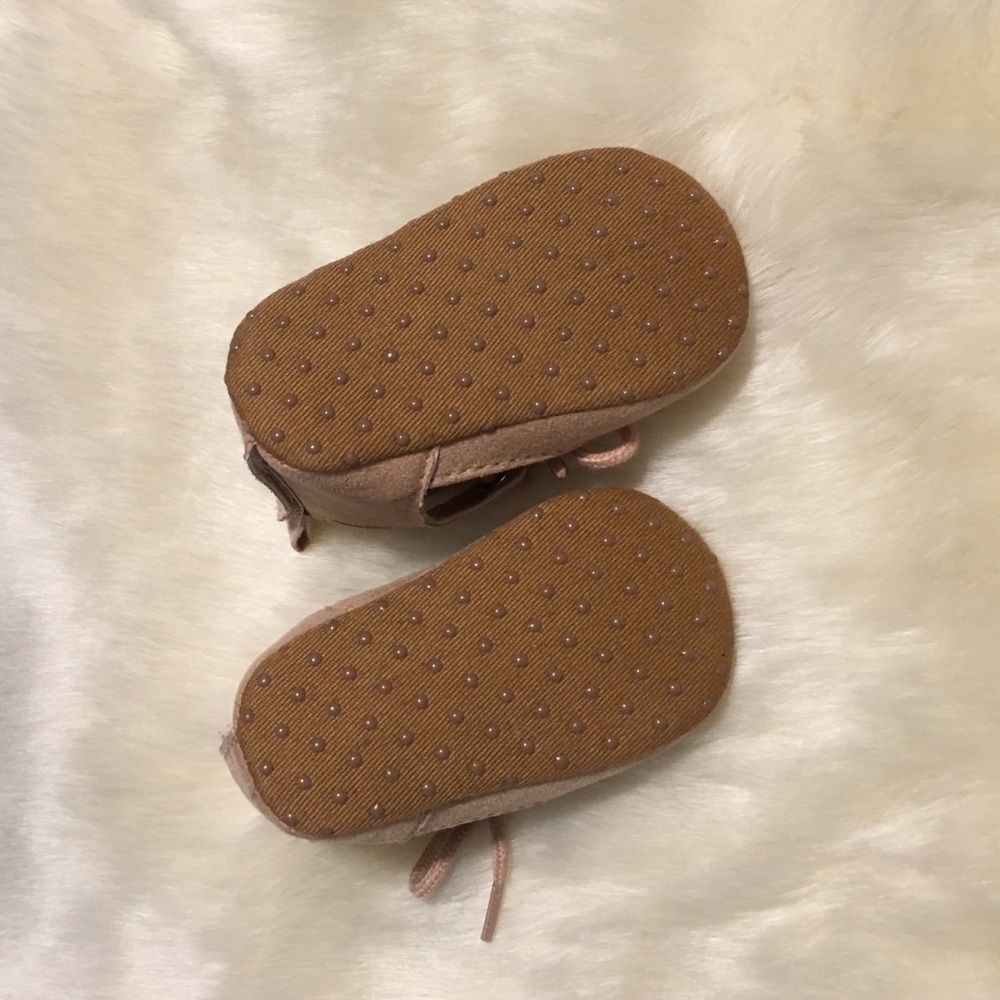 Baby ankle tie flats! (Blush colored!) - Picture 3 of 3